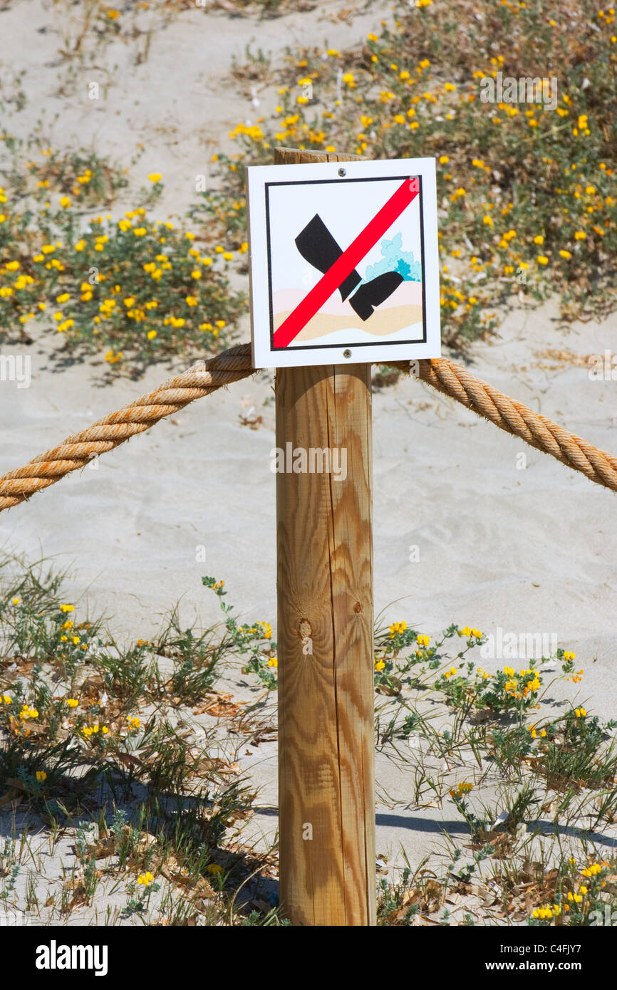 treten Sie nicht auf Zeichen Stockfoto
