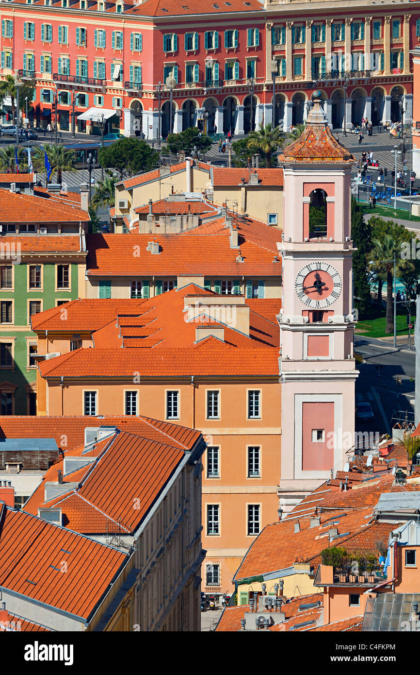 Europa, Frankreich, Alpes-Maritimes (06), Altstadt-Dächern und Palais Rusca Stockfoto