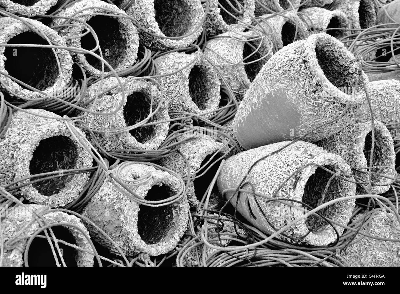 Traditionelle spanische Hummer-Töpfe Stockfoto