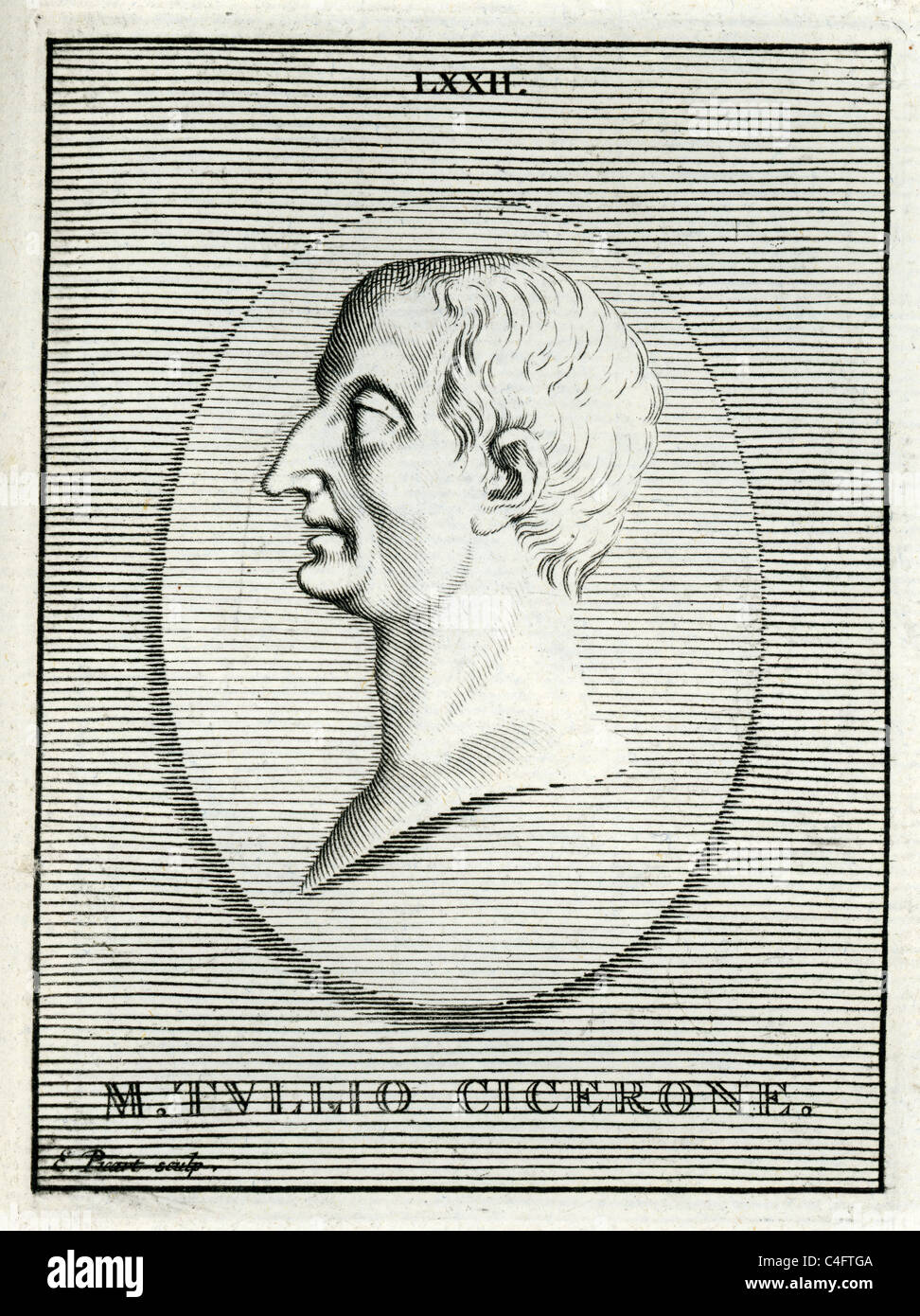 Klassische Porträt von Marcus Tullius Cicero 106-43 V.Chr. römische Philosoph, Staatsmann, Rechtsanwalt, politischer Theoretiker Stockfoto