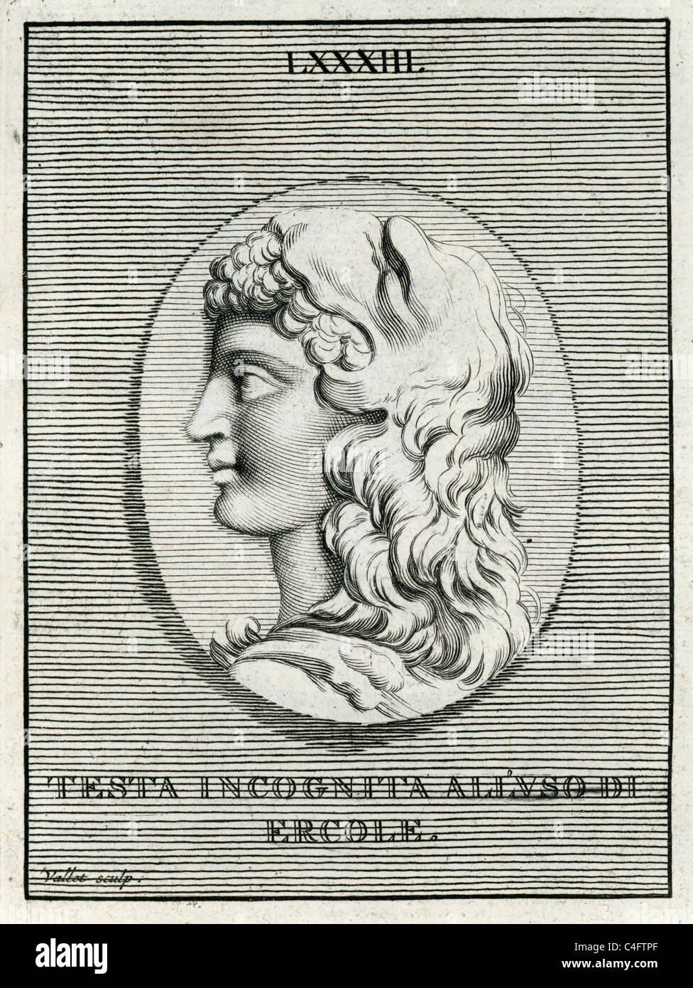 Klassische Porträt des Herkules der römische Name für griechischen Halbgott Herakles, Sohn des Jupiter (Zeus) und der sterblichen Alcmene. Stockfoto