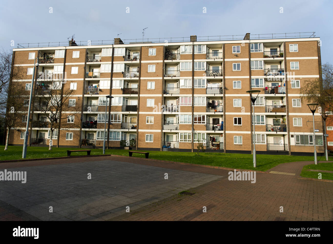 Block des Rates Wohnungen, Hackney, London, UK Stockfoto