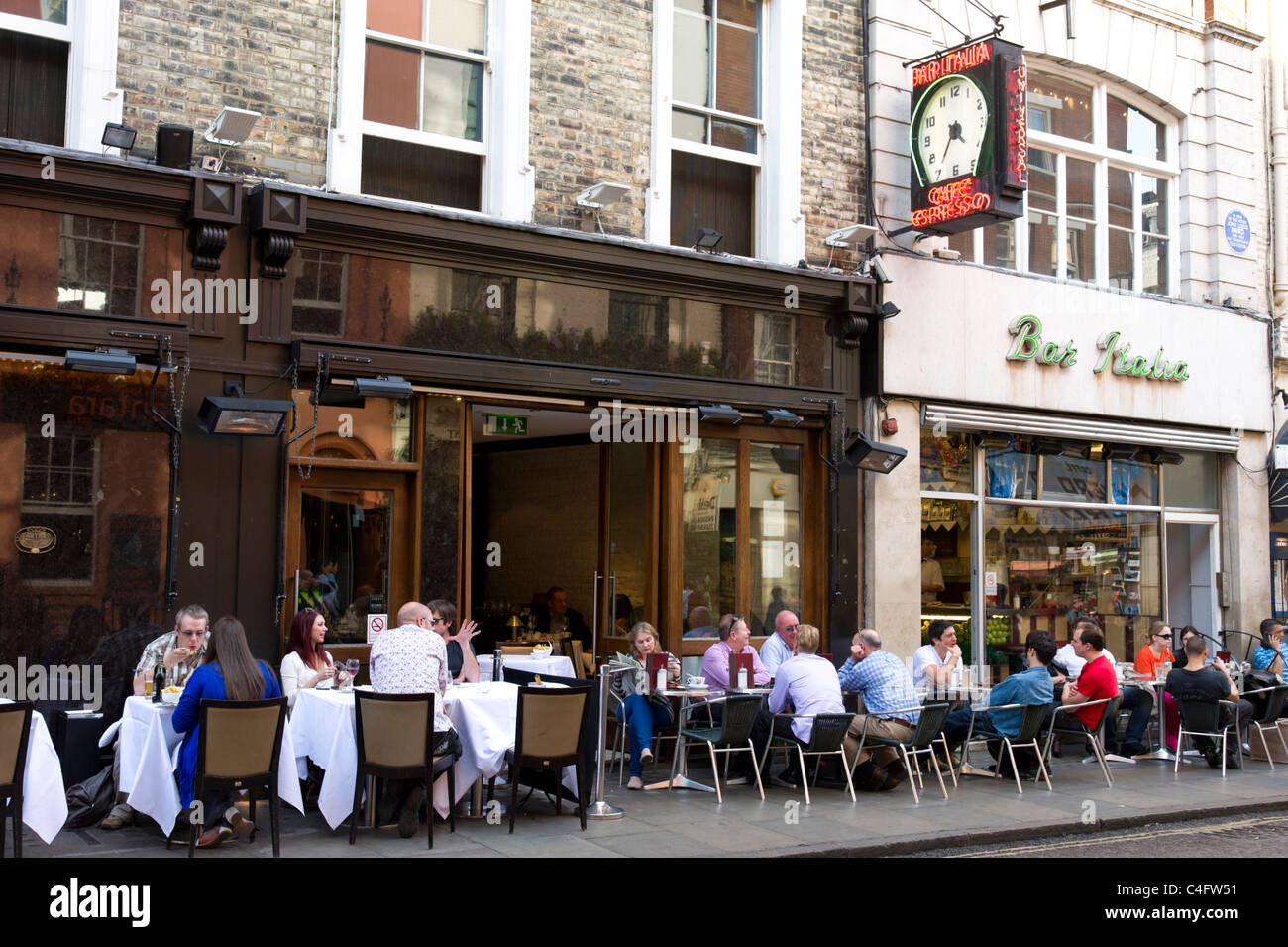 Bar Italia in Frith Street, Soho, London, Großbritannien Stockfoto