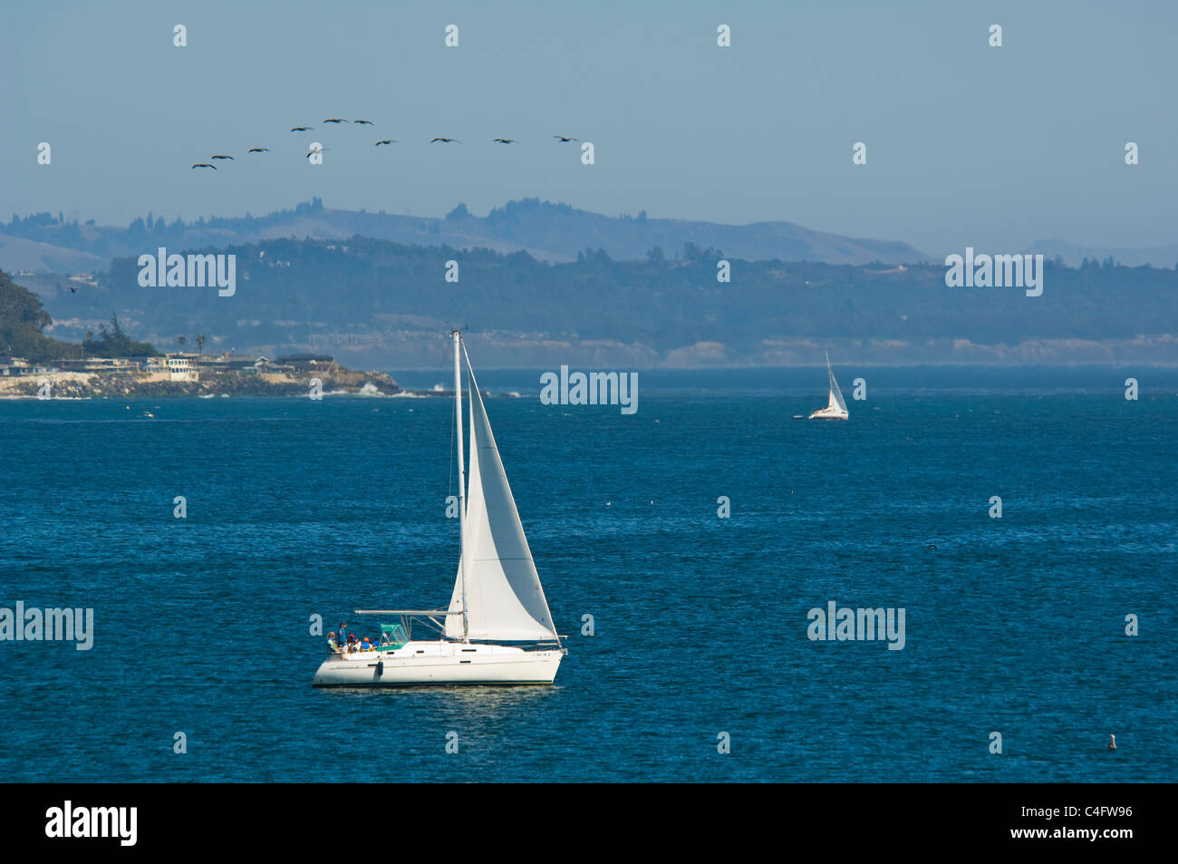 Segelboot in Monterey Bay, Santa Cruz, Kalifornien Stockfoto