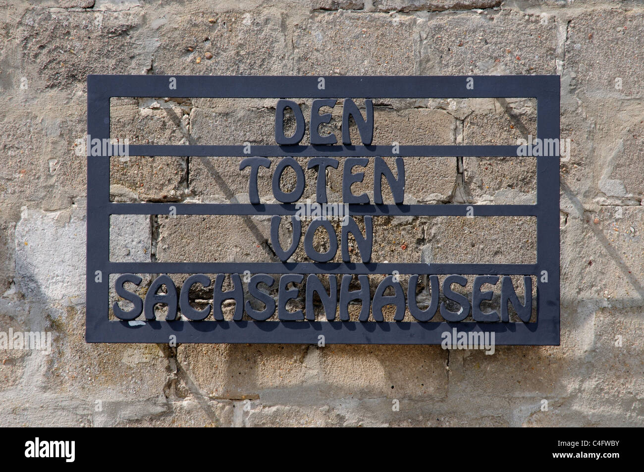 Ein Denkmal für die Toten von Sachsenhausen in das KZ Sachsenhausen bei Berlin, Deutschland Stockfoto