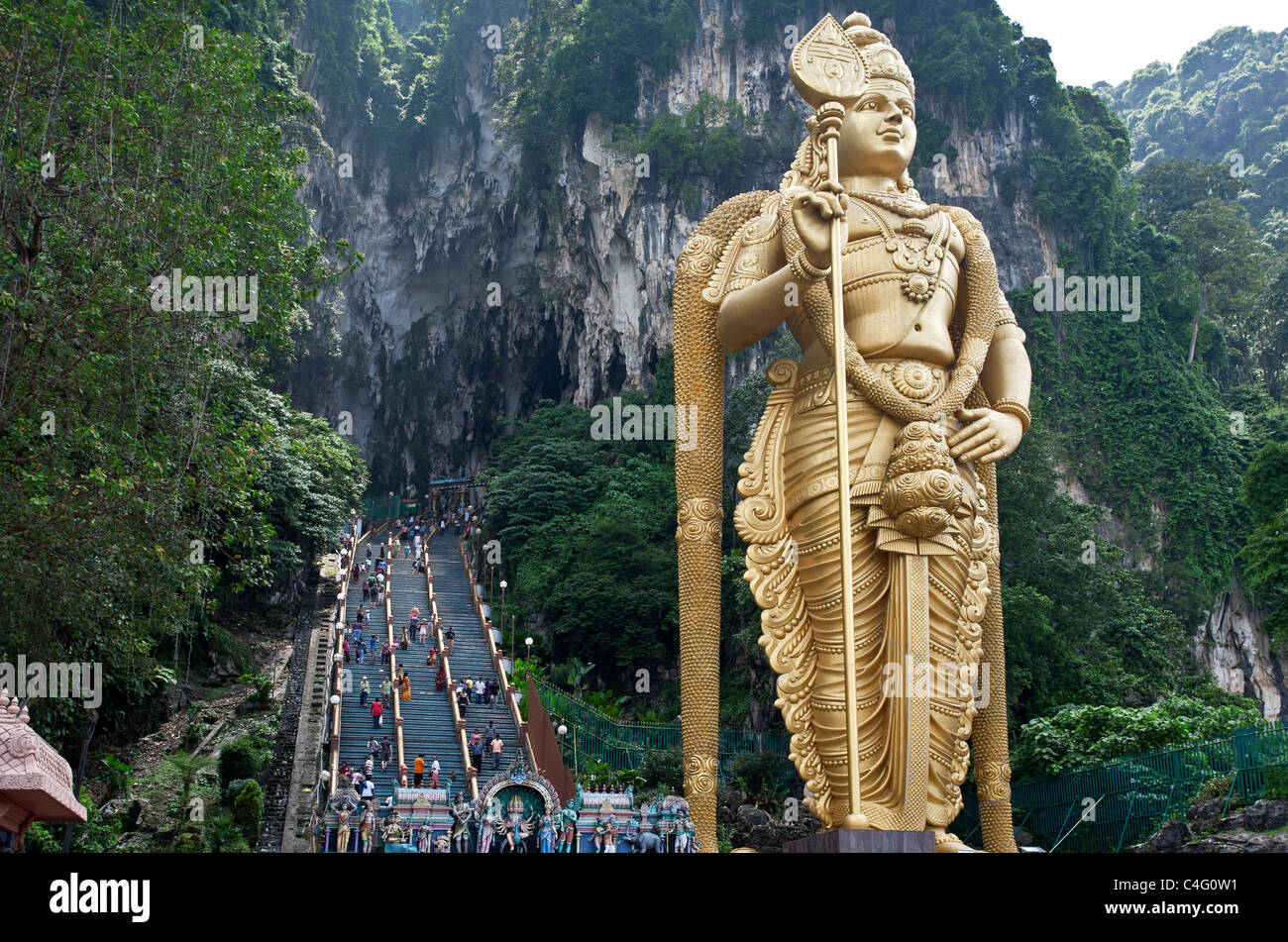 Gigantische Statue des hindu-Gottes Murugan. Batu-Höhlen. Kuala Lumpur. Malaysien. Stockfoto