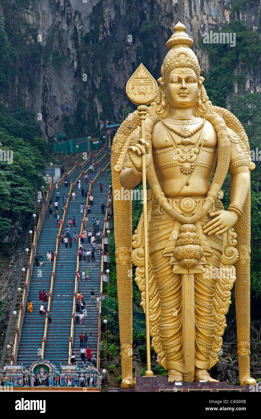 Gigantische Statue des hindu-Gottes Murugan. Batu-Höhlen. Kuala Lumpur. Malaysien. Stockfoto