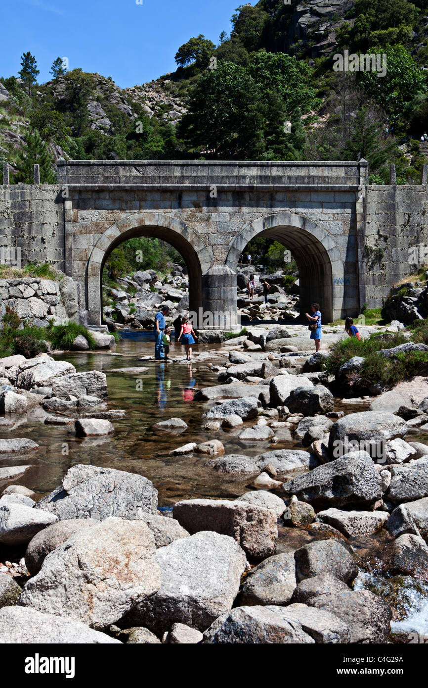 Arado-Fluss, Peneda Geres Nationalpark Portugal Stockfoto