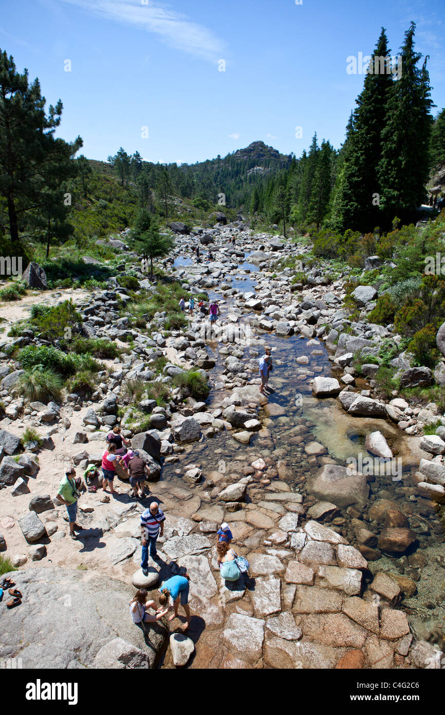 Arado-Fluss, Peneda Geres Nationalpark Portugal Stockfoto