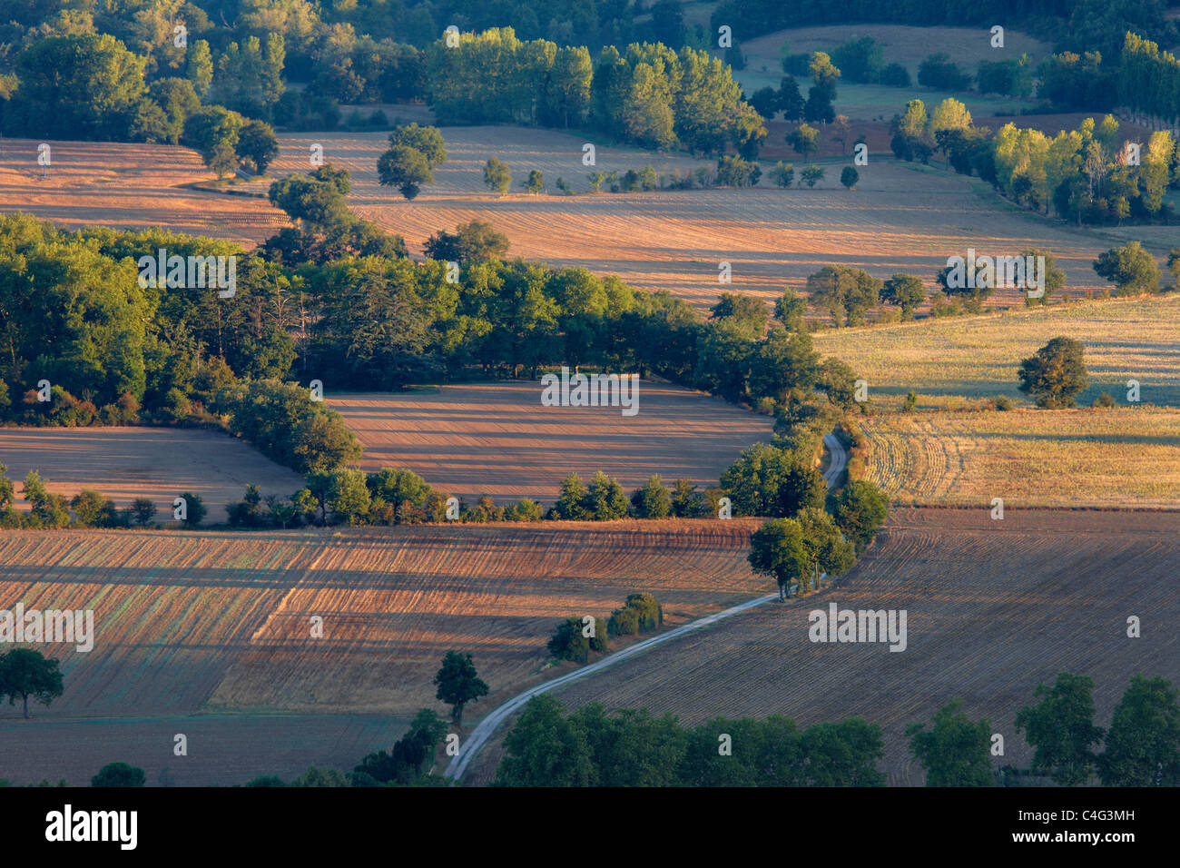 die rollende Lauragais Landschaft nr Dourne, Tarn, Midi-Pyrenäen, Languedoc, Frankreich Stockfoto
