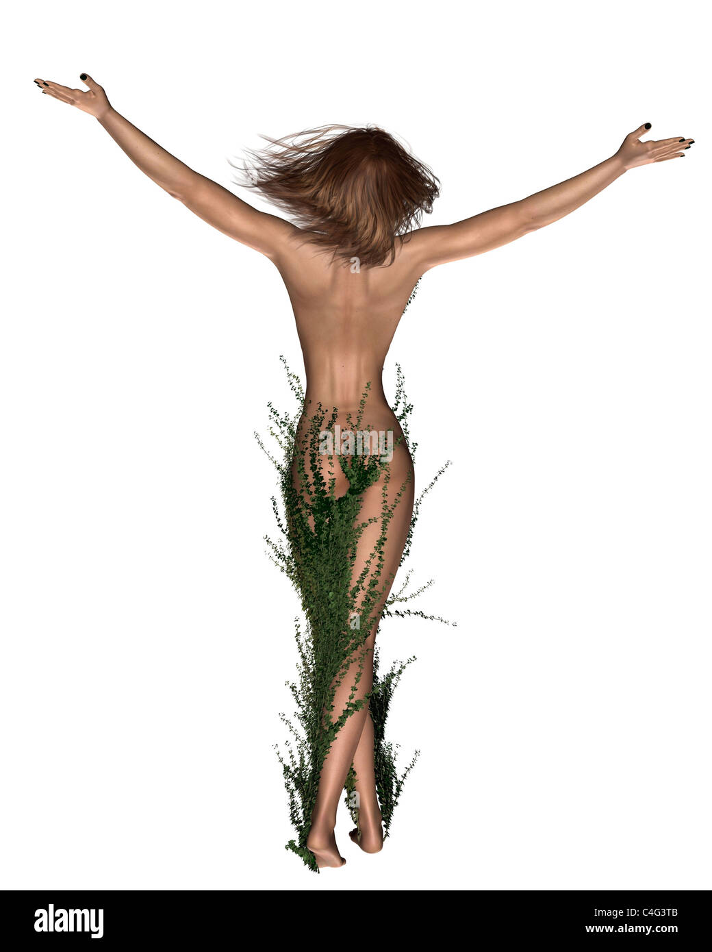 Dryade oder Baumnymphe - Rückansicht Stockfoto