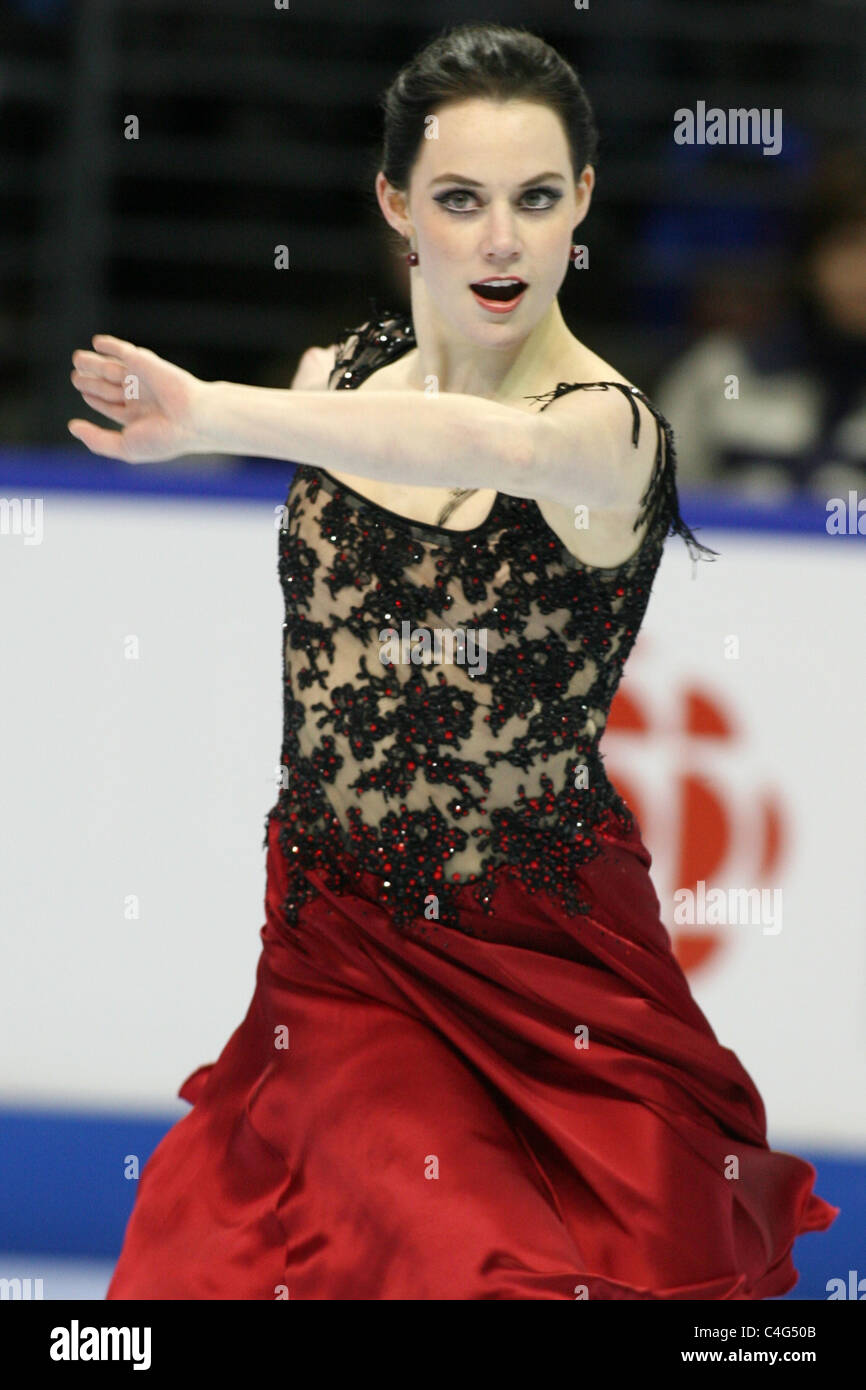 2010 treten an 2010 BMO Skate Canada Olympic, kanadischen und Eistanz-Weltmeister, Kanadas Tessa Virtue und Scott Moir. Stockfoto