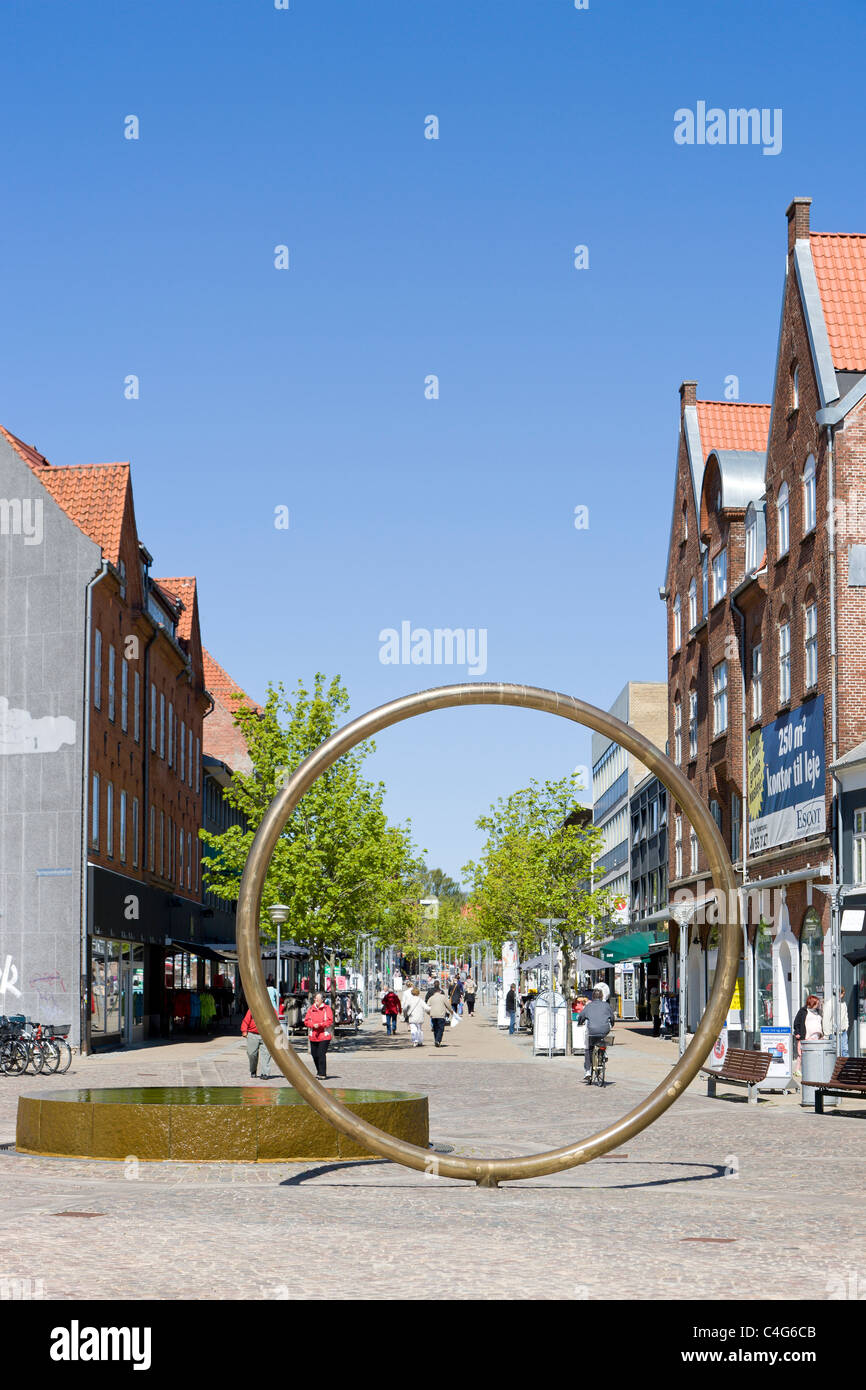 Die Fußgängerzone in Hjoerring Dänemark Stockfoto