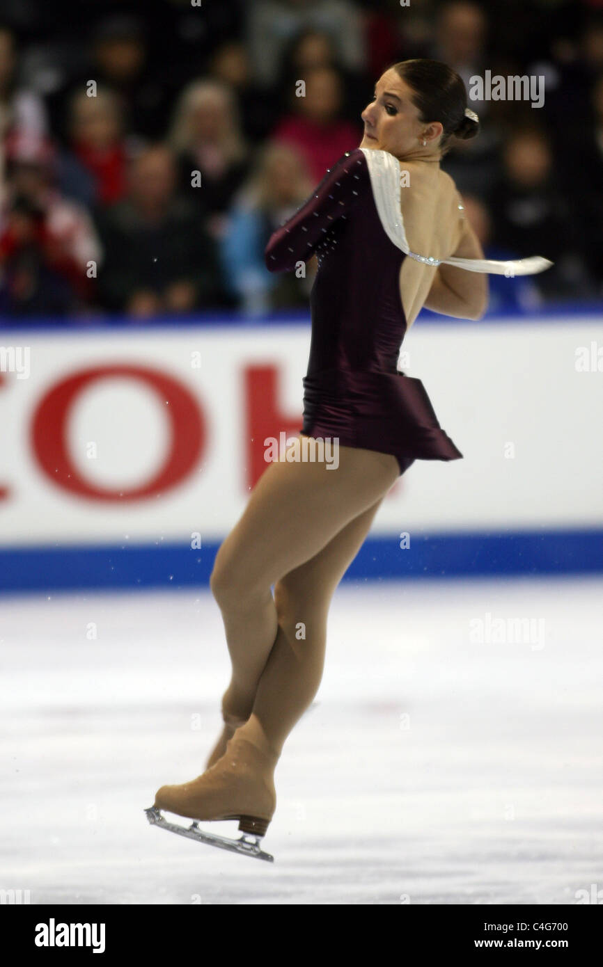 Izabel Valiquette konkurriert bei der 2010 BMO kanadischen Figure Skating Championships in London, Ontario, Kanada. Stockfoto