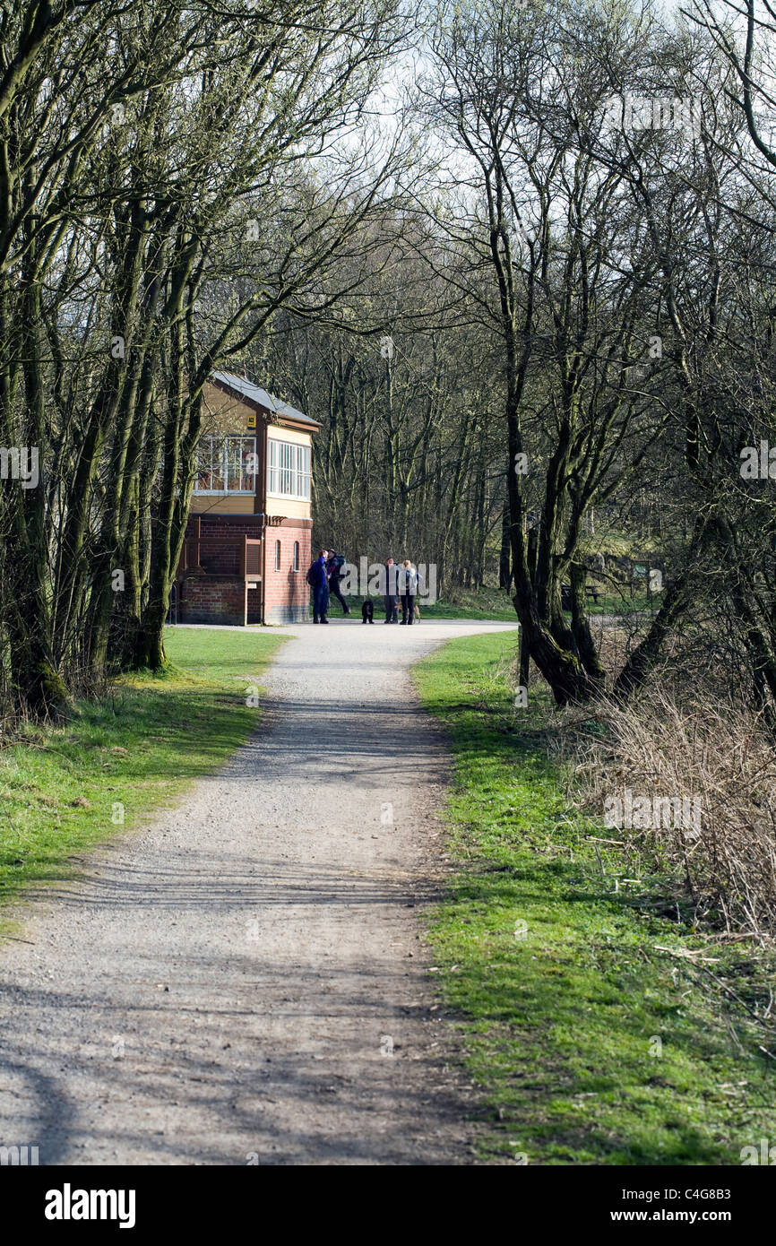 Hartington Stellwerk Website von Hartington Station The Tissington Trail zwischen Petersilie Heu und Tissington Derbyshire England Stockfoto