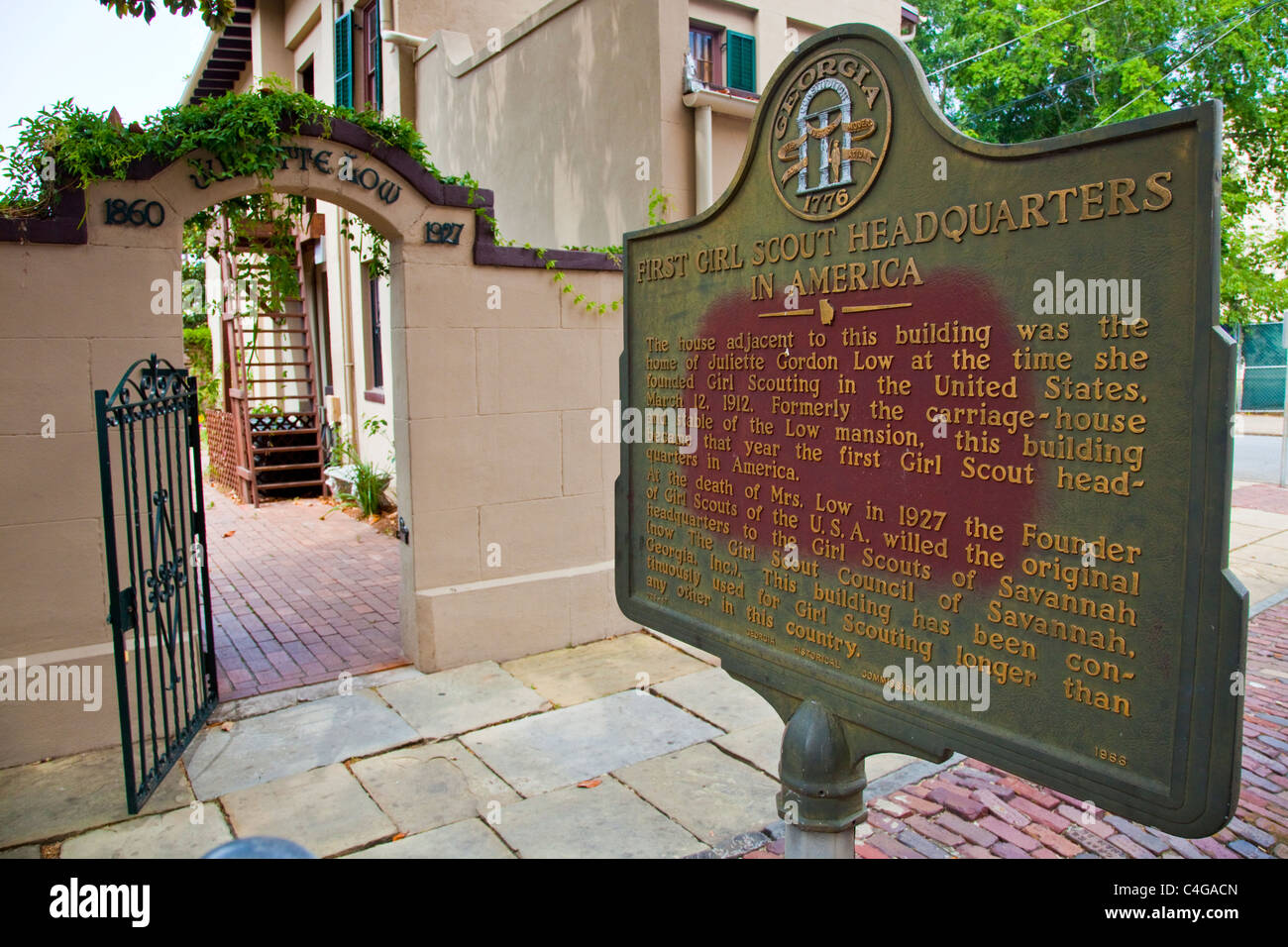 Erste Pfadfinderin Sitz in Amerika, Savannah, Georgia Stockfoto
