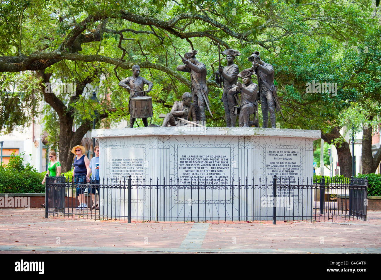 Denkmal für haitianische kämpfte im amerikanischen Unabhängigkeitskrieg in Savannah, Georgia Stockfoto