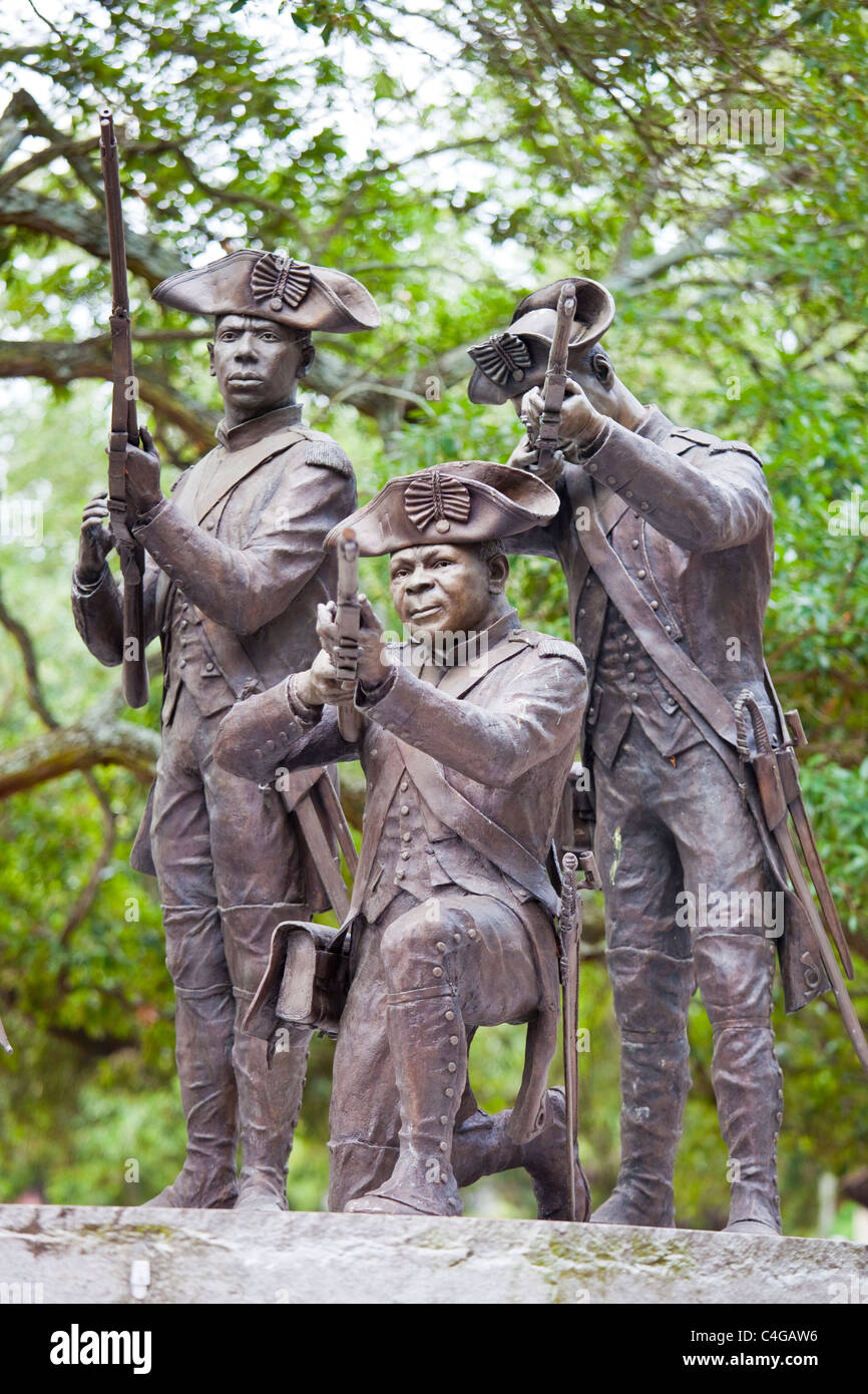 Denkmal für haitianische kämpfte im amerikanischen Unabhängigkeitskrieg in Savannah, Georgia Stockfoto