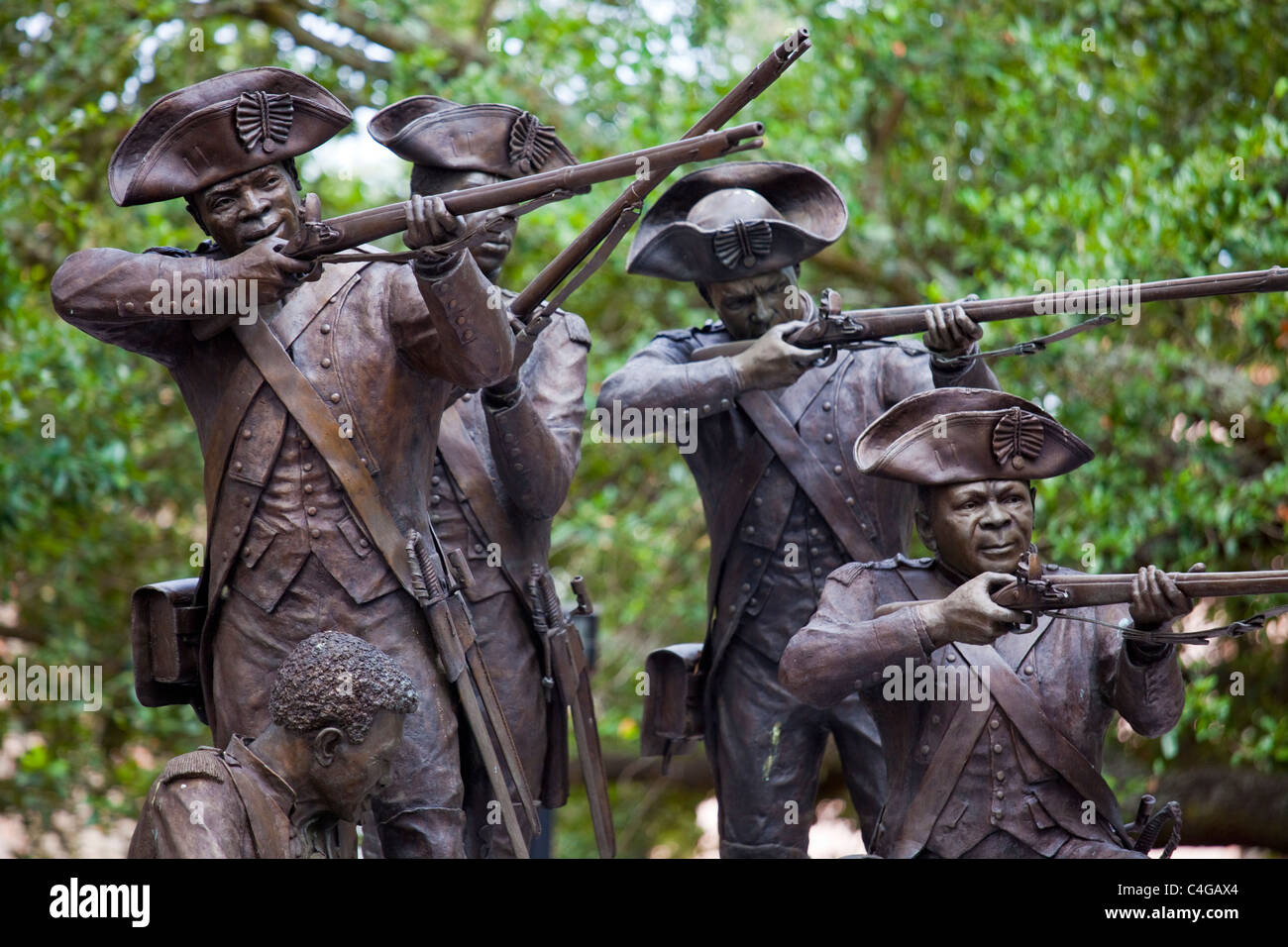 Denkmal für haitianische kämpfte im amerikanischen Unabhängigkeitskrieg in Savannah, Georgia Stockfoto