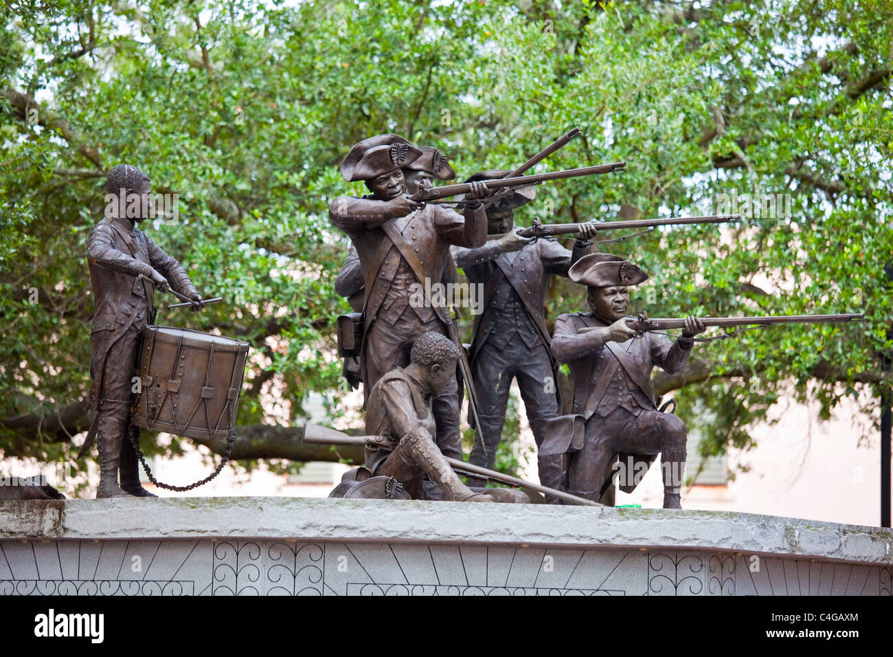 Denkmal für haitianische kämpfte im amerikanischen Unabhängigkeitskrieg in Savannah, Georgia Stockfoto