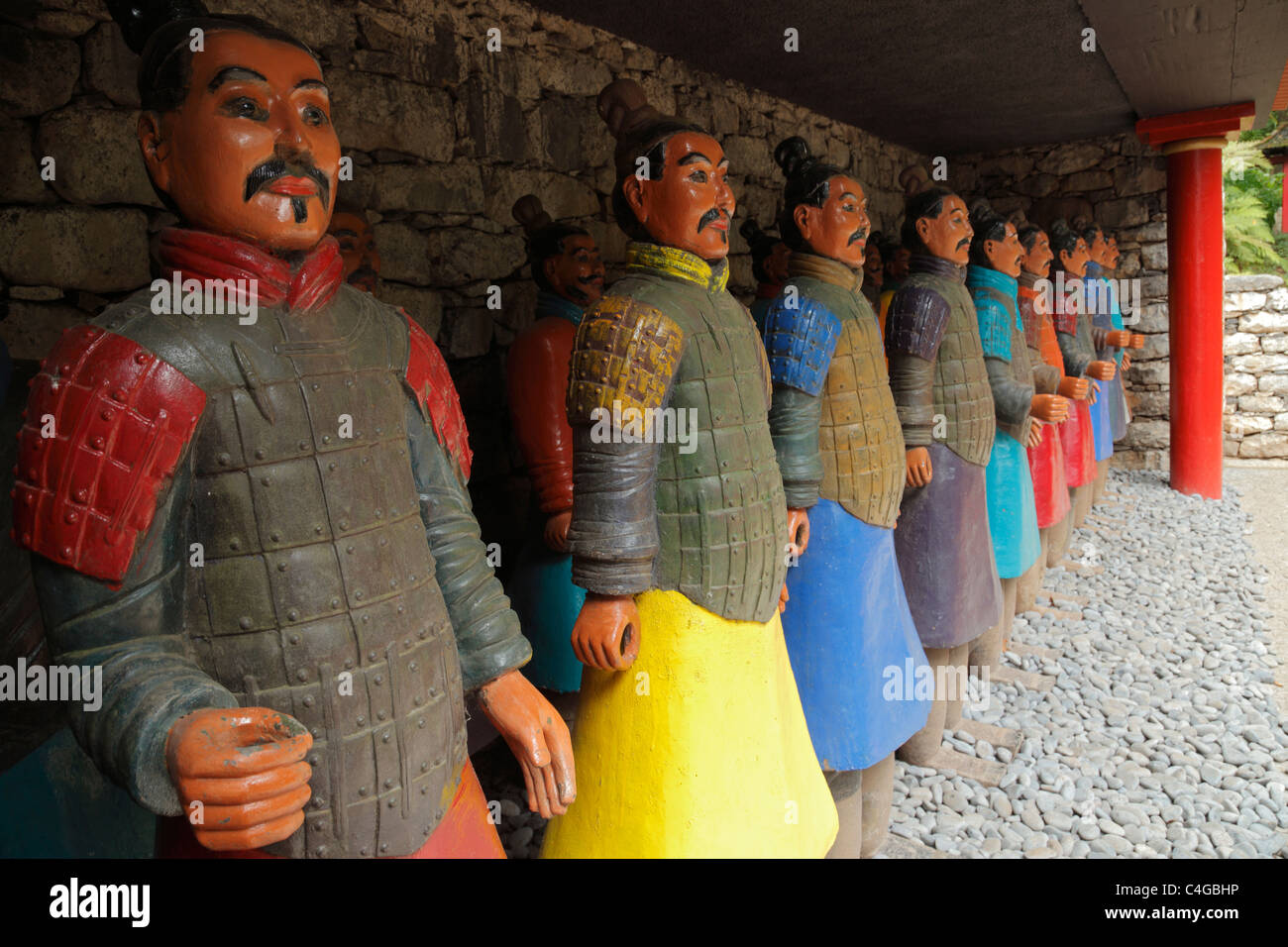 Reihe Von Japanischen Figuren Monte Palace Tropischen Garten