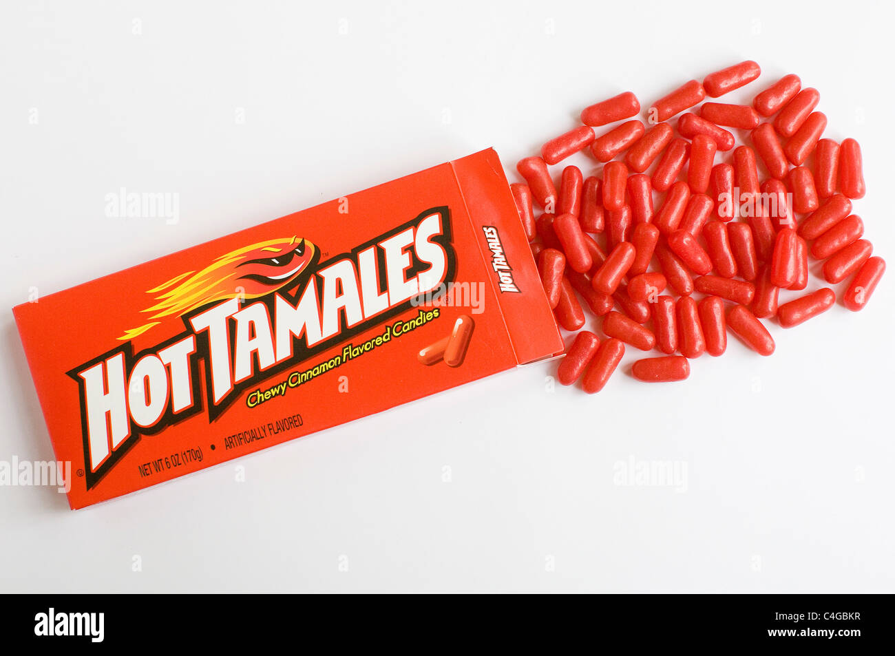 Hot Tamales Süßigkeiten. Stockfoto