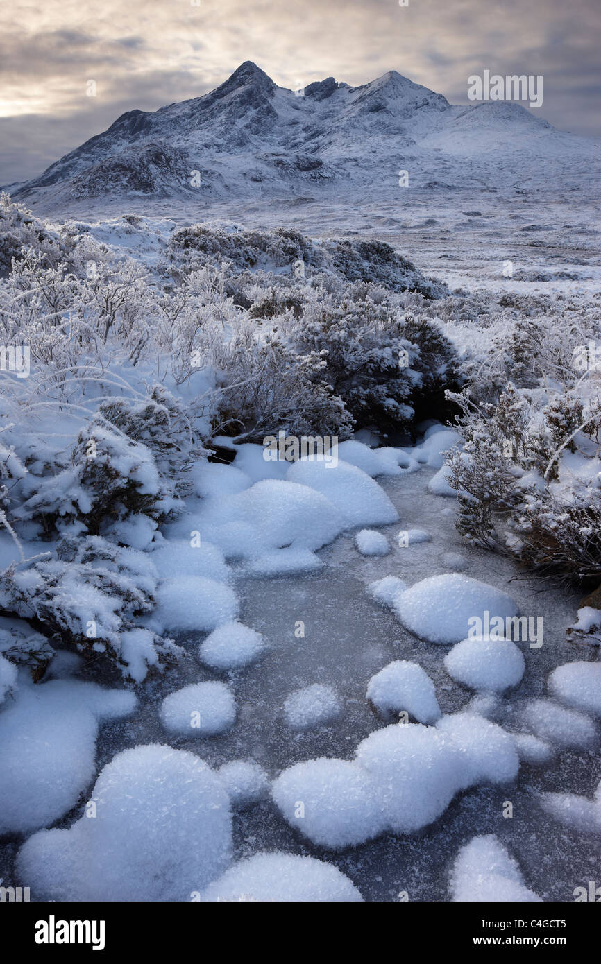 Glen Sligachan & The Cuillin im Winter, Isle Of Skye, Schottland Stockfoto