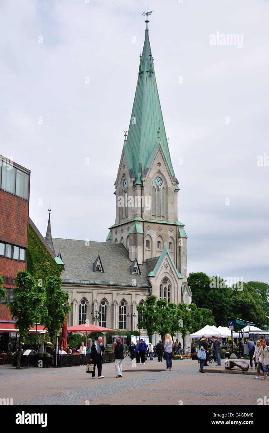 Kathedrale Von Kristiansand, Marktplatz, Kristiansand (Christiansand), Agder County, Norwegen Stockfoto