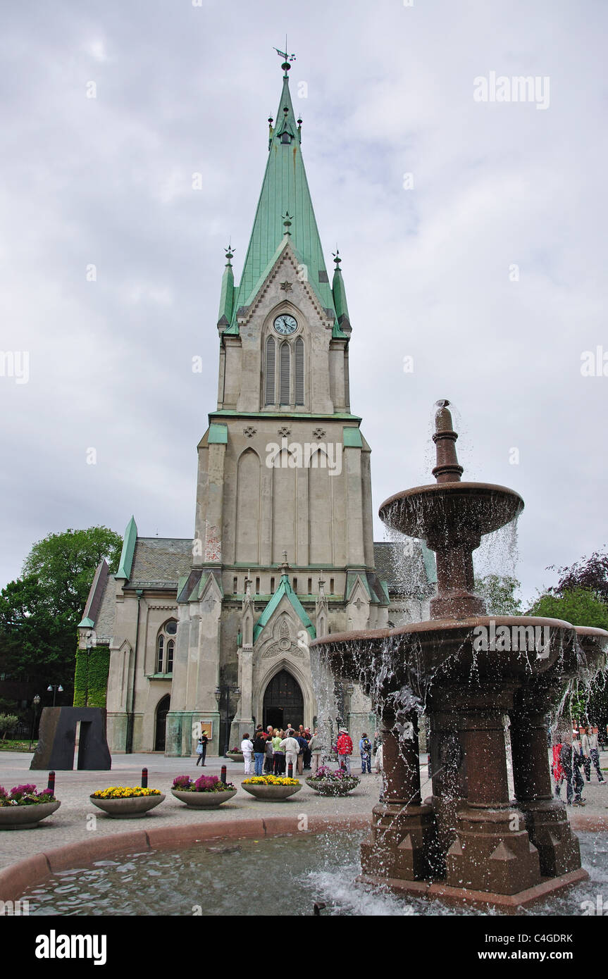 Kathedrale Von Kristiansand, Marktplatz, Kristiansand (Christiansand), Agder County, Norwegen Stockfoto