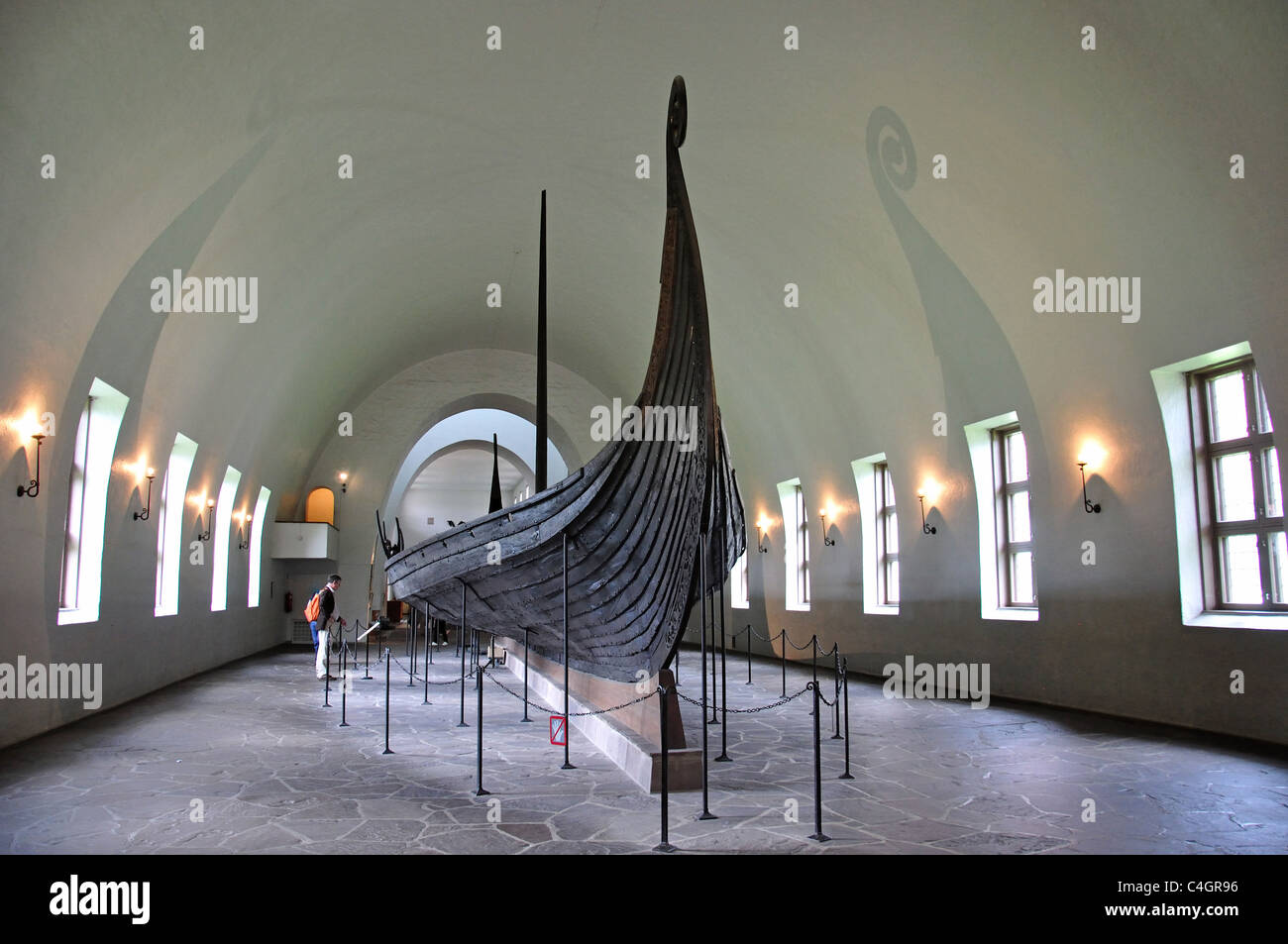 Das Schiff „Oseberg“, Wikingerschiffmuseum, Bygdøynesveien, Bygdøy-Halbinsel, Oslo, Region Østlandet, Norwegen Stockfoto