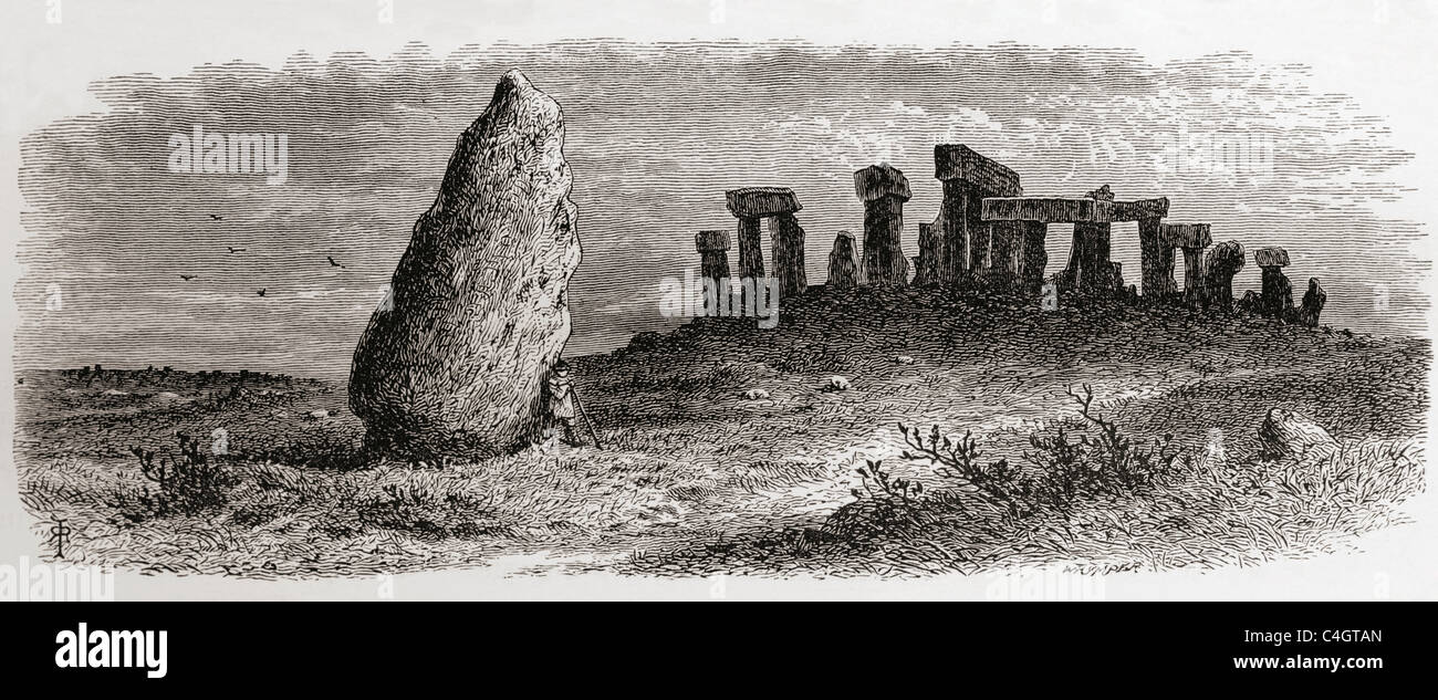 Stonehenge, Salisbury Plain, Wiltshire, England im späten 19. Jahrhundert. Stockfoto