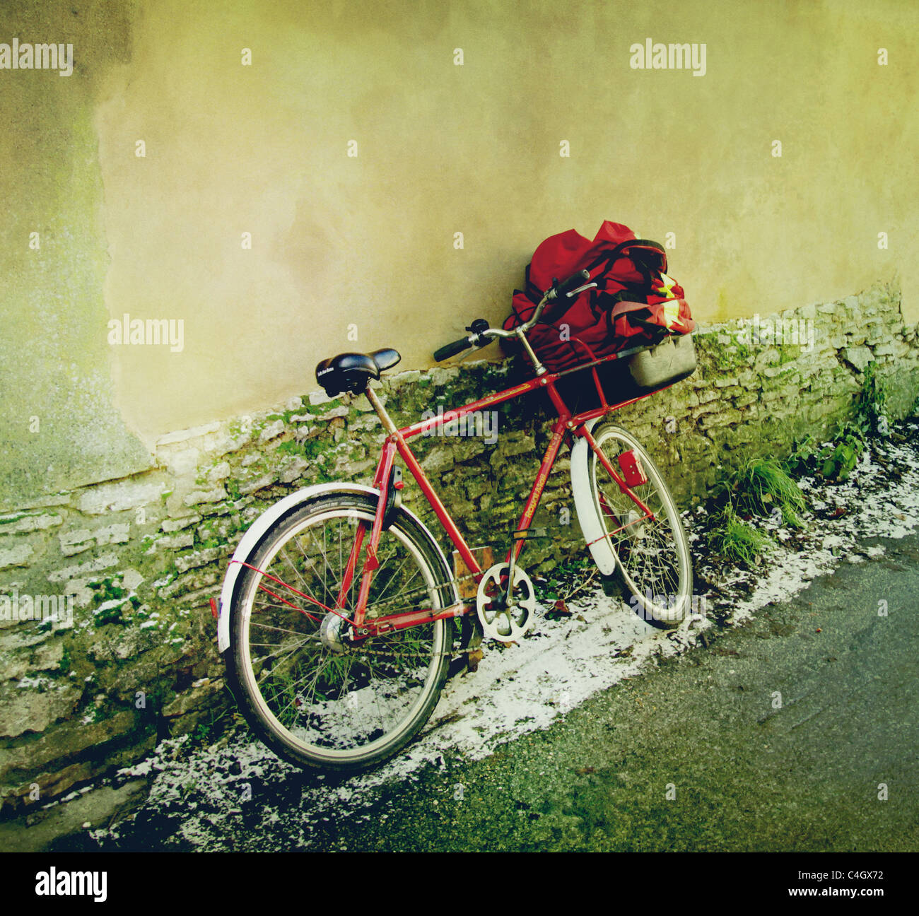 Postboten Fahrrad Stockfoto