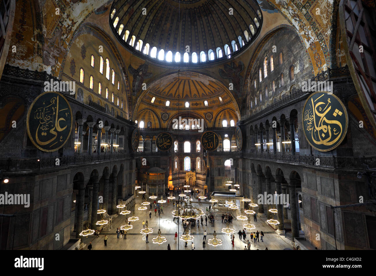 Im Inneren der Hagia-Sophia-Moschee in Istanbul, Türkei Stockfoto