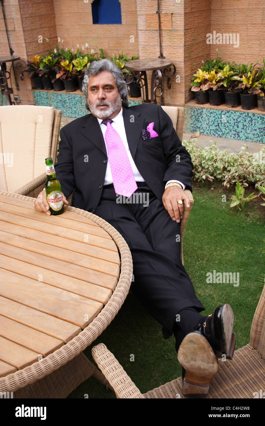 Vijay Mallya Kingfisher Airlines zwingen, Indien Stockfoto