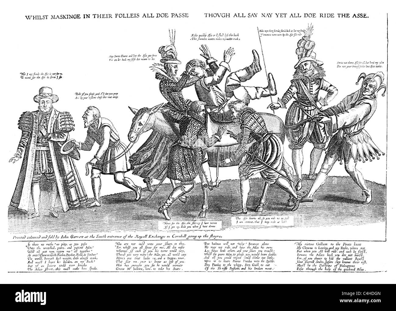 Die Nation und die lärmenden Gouverneure; Satirische Druck von 1603; Schwarz und weiß-Abbildung; Stockfoto