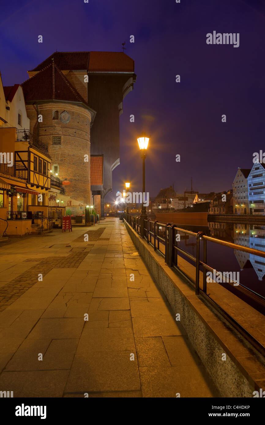 Kran in Danzig, Polen. Stockfoto