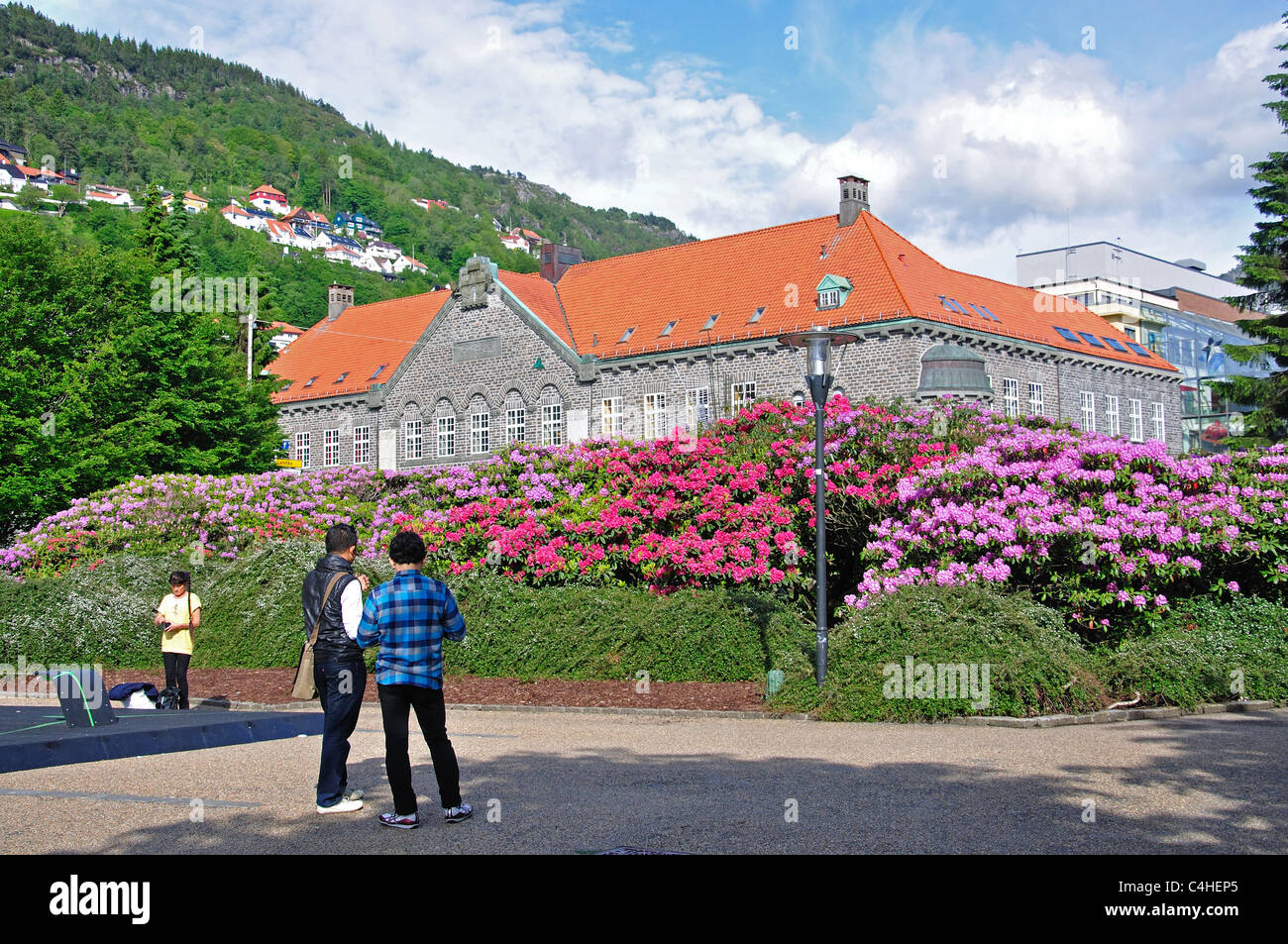 Stromgaten, Bergen, Grafschaft Hordaland, Bergen Zentralbibliothek, Region Vestlandet, Norwegen Stockfoto