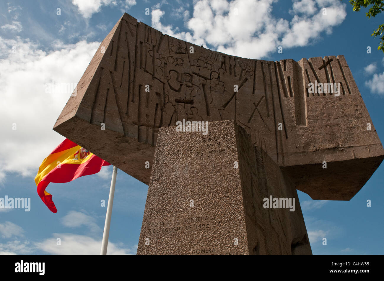 Denkmal für Columbus auf Serrano Straße von Joaquín Vaquero Turcios, Plaza de Colón, Madrid, Spanien Stockfoto