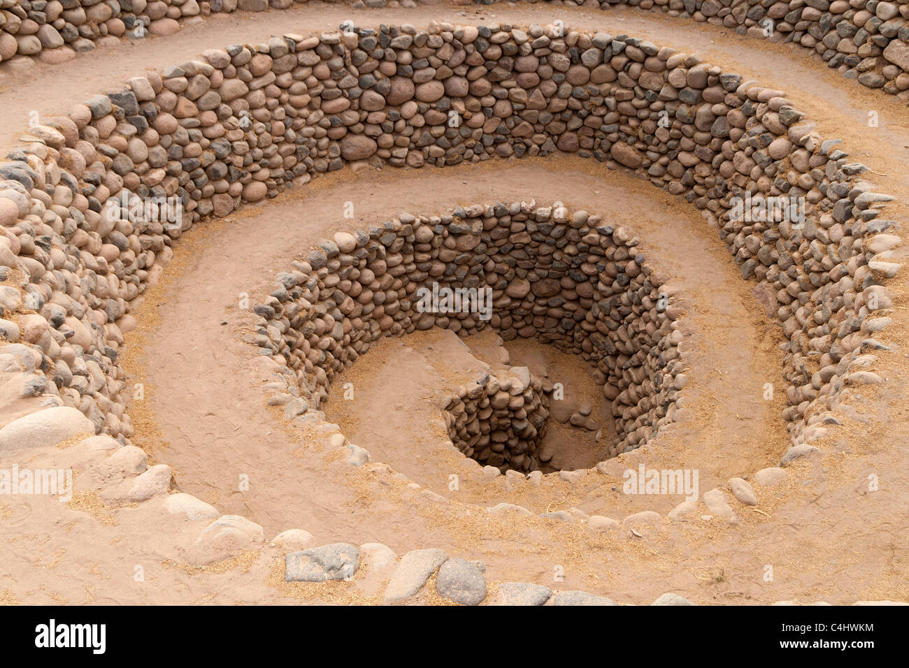 Nazca Cantayo Aquädukte, noch funktionieren heute Peru Stockfoto