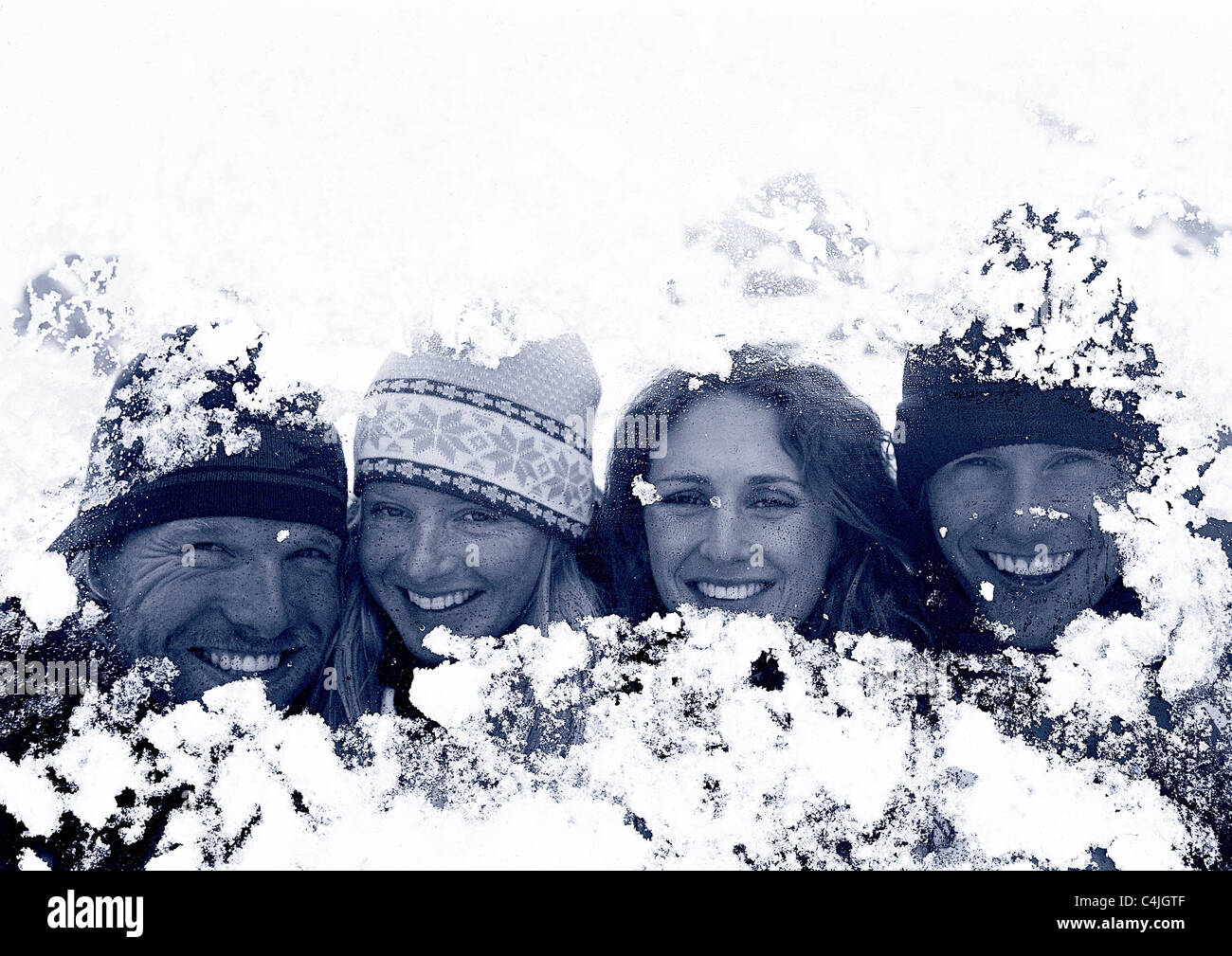 Menschen im Schnee Stockfoto