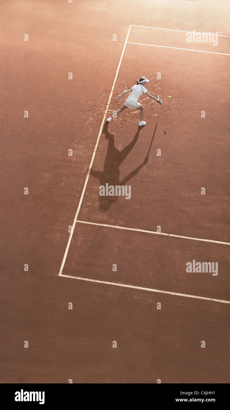 Frau spielt tennis Stockfoto