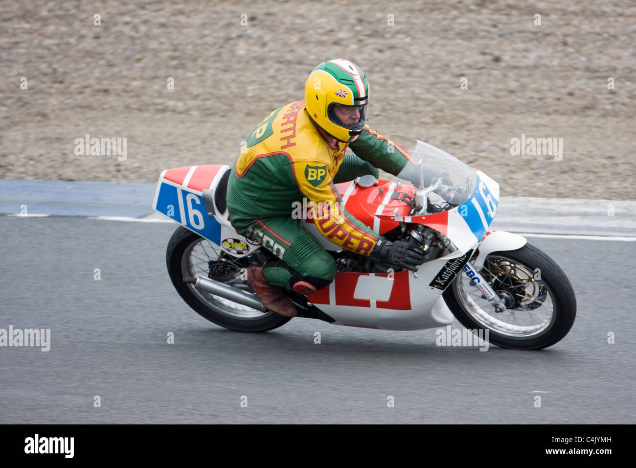 Yamaha 347cc geritten von Peter Howarth Stockfoto
