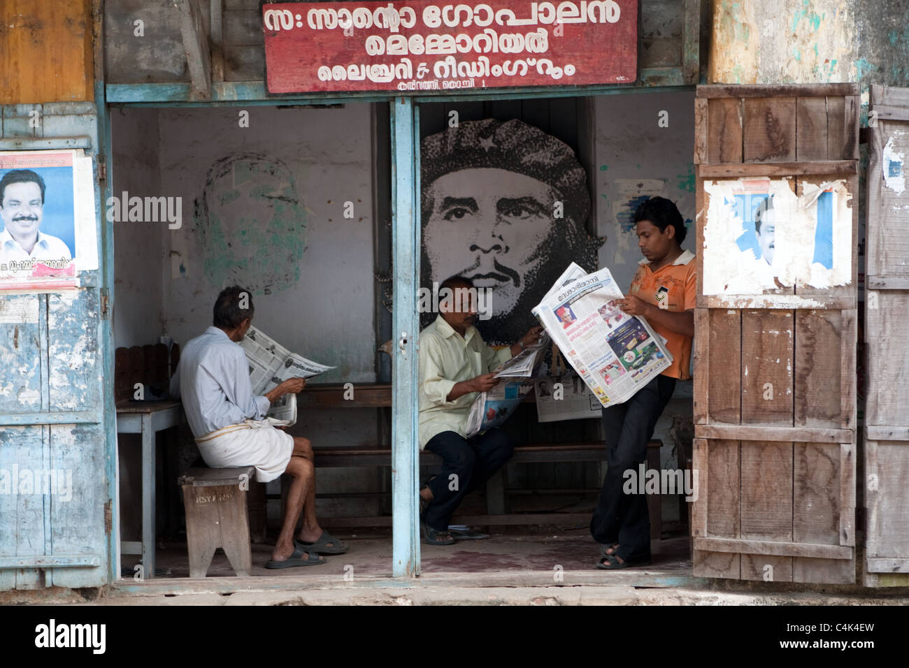 Lesesaal, Fort Cochin, Kerala, Indien Stockfoto