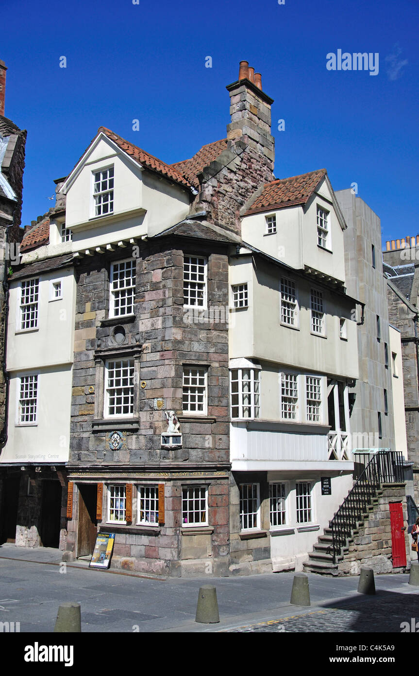 15. Century John Knox House, Royal Mile, Altstadt, Edinburgh, Lothian, Schottland, Vereinigtes Königreich Stockfoto