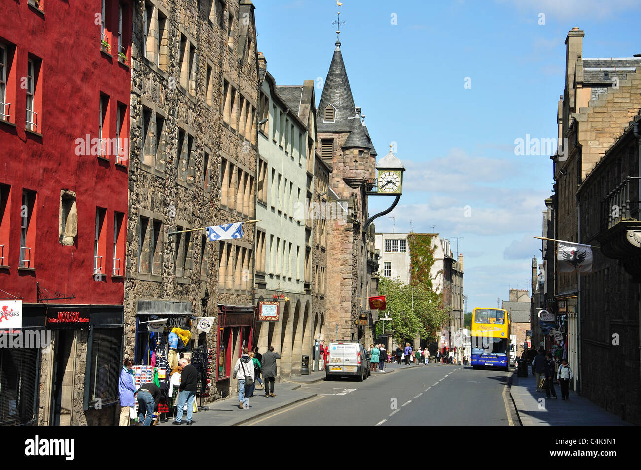 Canongate, Altstadt, Edinburgh, Lothian, Schottland, Vereinigtes Königreich Stockfoto