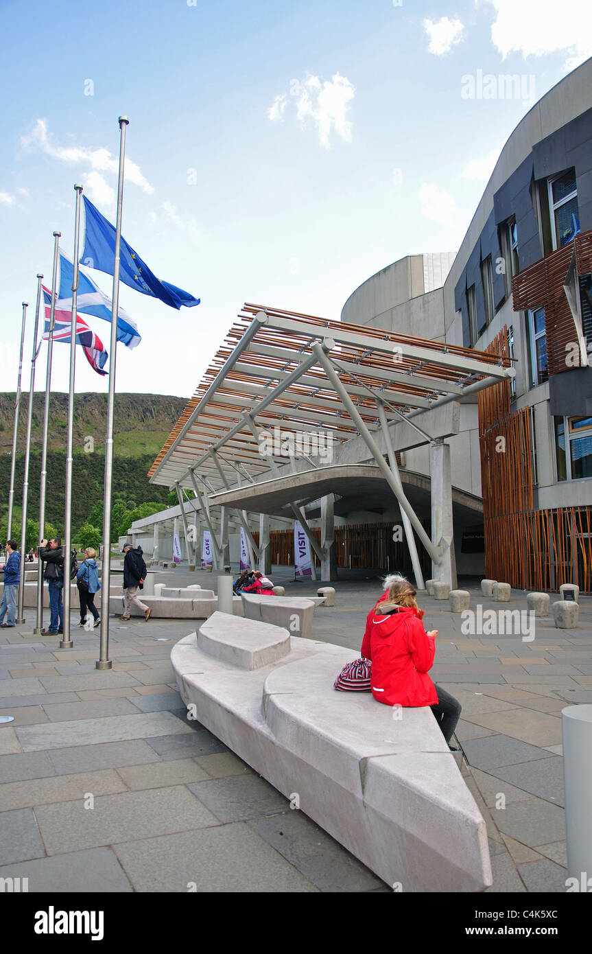 Schottisches Parlamentsgebäude, Holyrood, Altstadt, Edinburgh, Lothian, Schottland, Vereinigtes Königreich Stockfoto