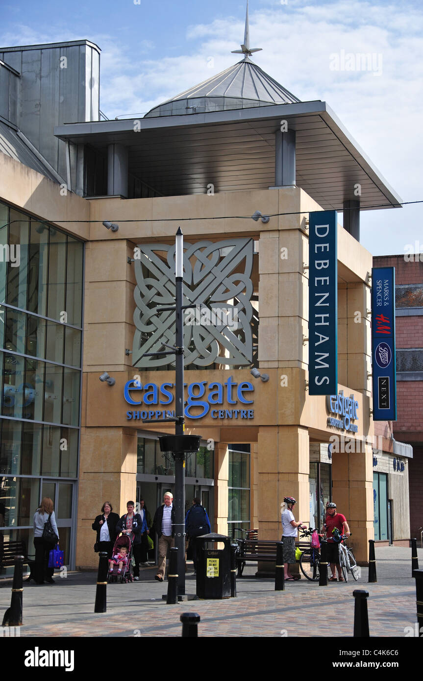 Eingang zum Eastgate Shopping Centre, High Street, Inverness, Schottisches Hochland, Schottland, Vereinigtes Königreich Stockfoto