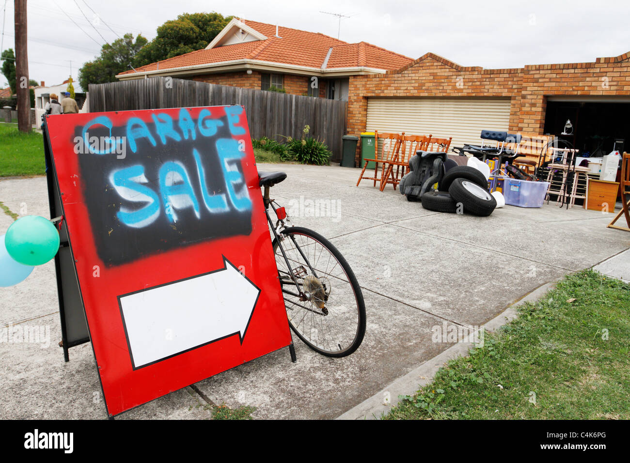 Flohmarkt in einem Vorort von Melbourne, Australien. Stockfoto