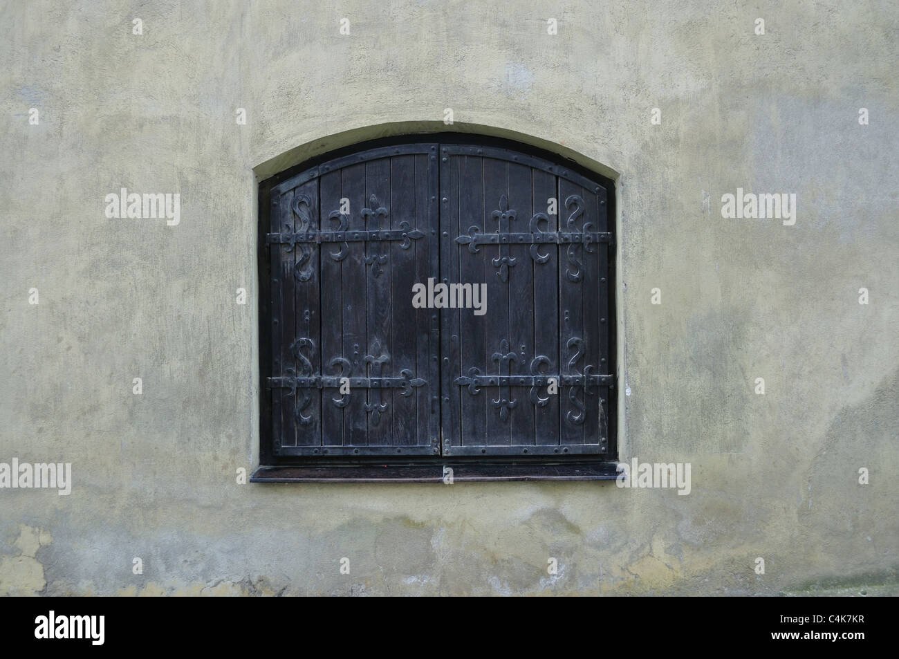 Holz mittelalterlichen Fenster Stockfoto
