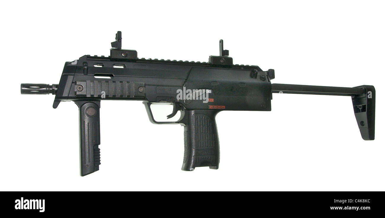 Die MP7 ist eine deutsche Maschinenpistole von Heckler & Koch (H & K) hergestellt und für die 4.6x30mm Patrone gekammert. Stockfoto